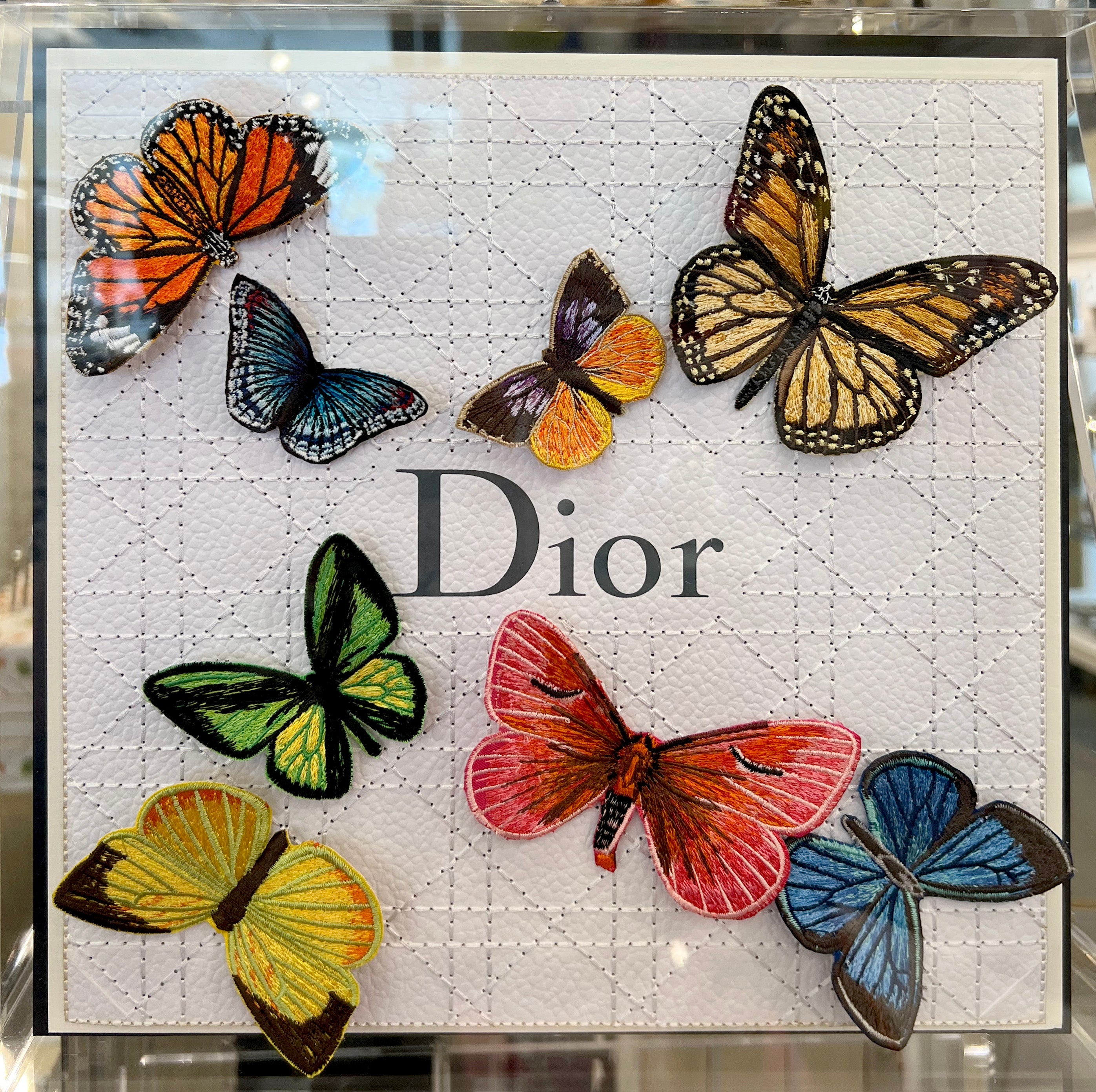 GENUINE RARE CHRISTIAN DIOR LOGO BUTTERFLY DECORATION-mark down for quick sale! Dior White Butterfly Swarm – Sorelle Gallery Fine Art main image 3
