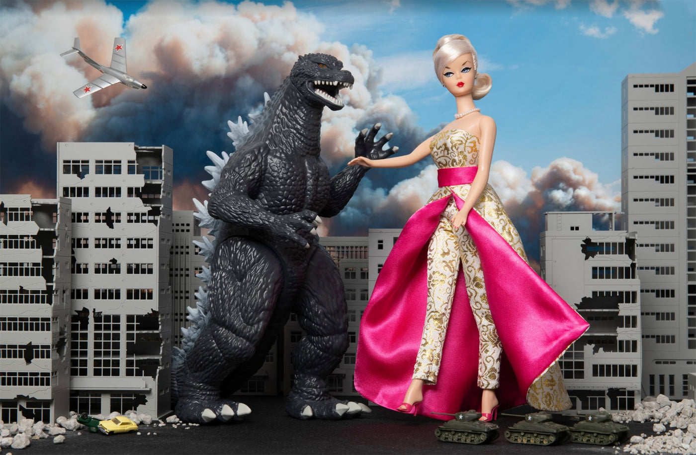 Godzilla vs Barbie Photo
