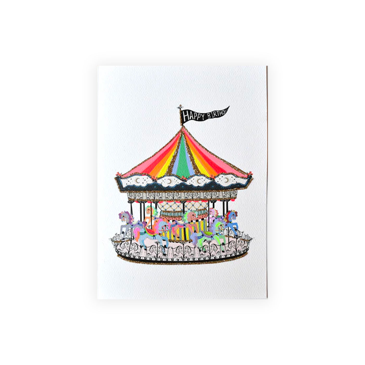Happy Birthday Carousel Card by Verrier Handcrafted