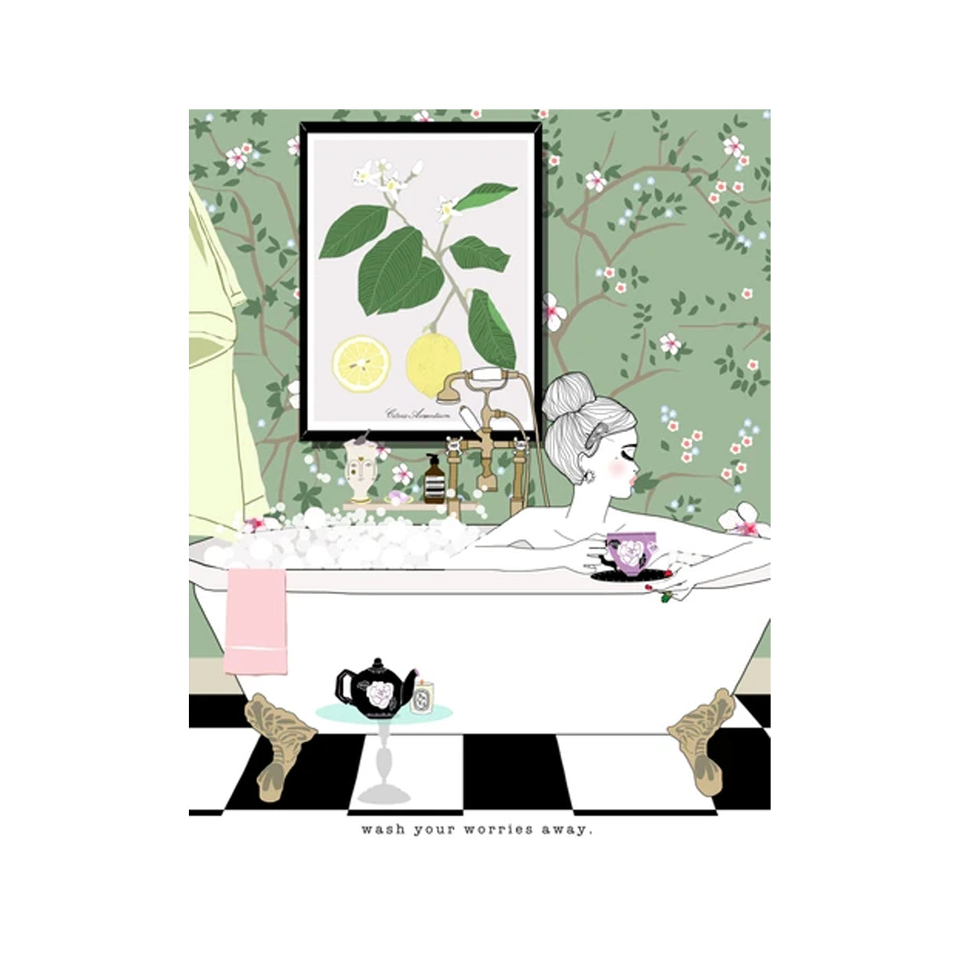 Wash Your Worries Away Greeting Card , Verrier Handcrafted, Cards- Julia Moss Designs