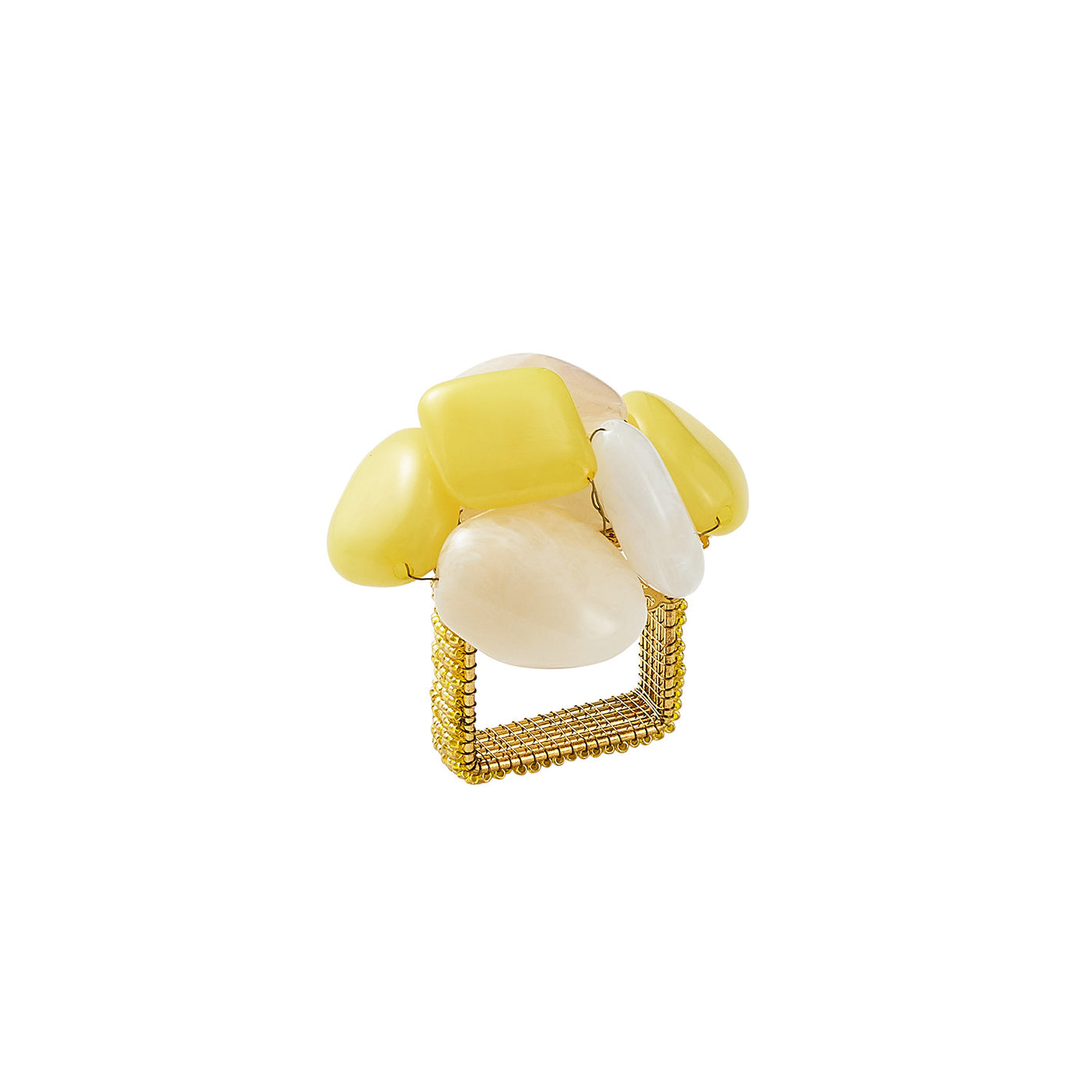 Yellow Sea Stone Napkin Ring by Kim Seybert | Julia Moss Designs