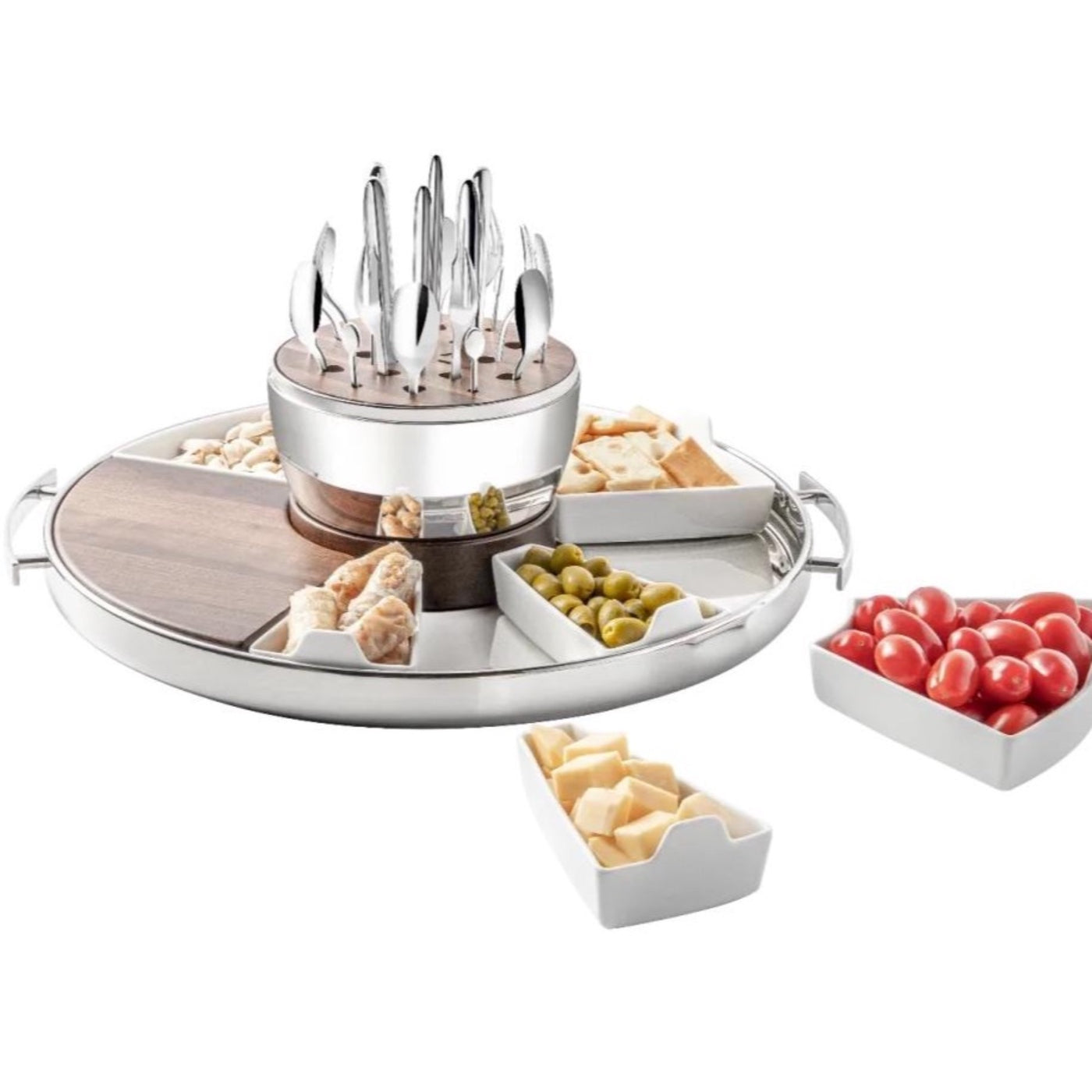 Stainless Steel MOOD Party Tray , Christofle, Trays- Julia Moss Designs