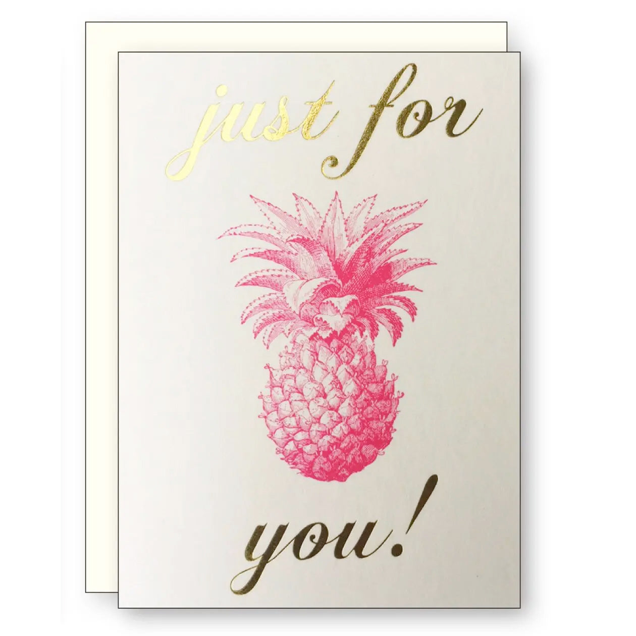 Gold Foil Pineapple - Just For You Enclosure Card