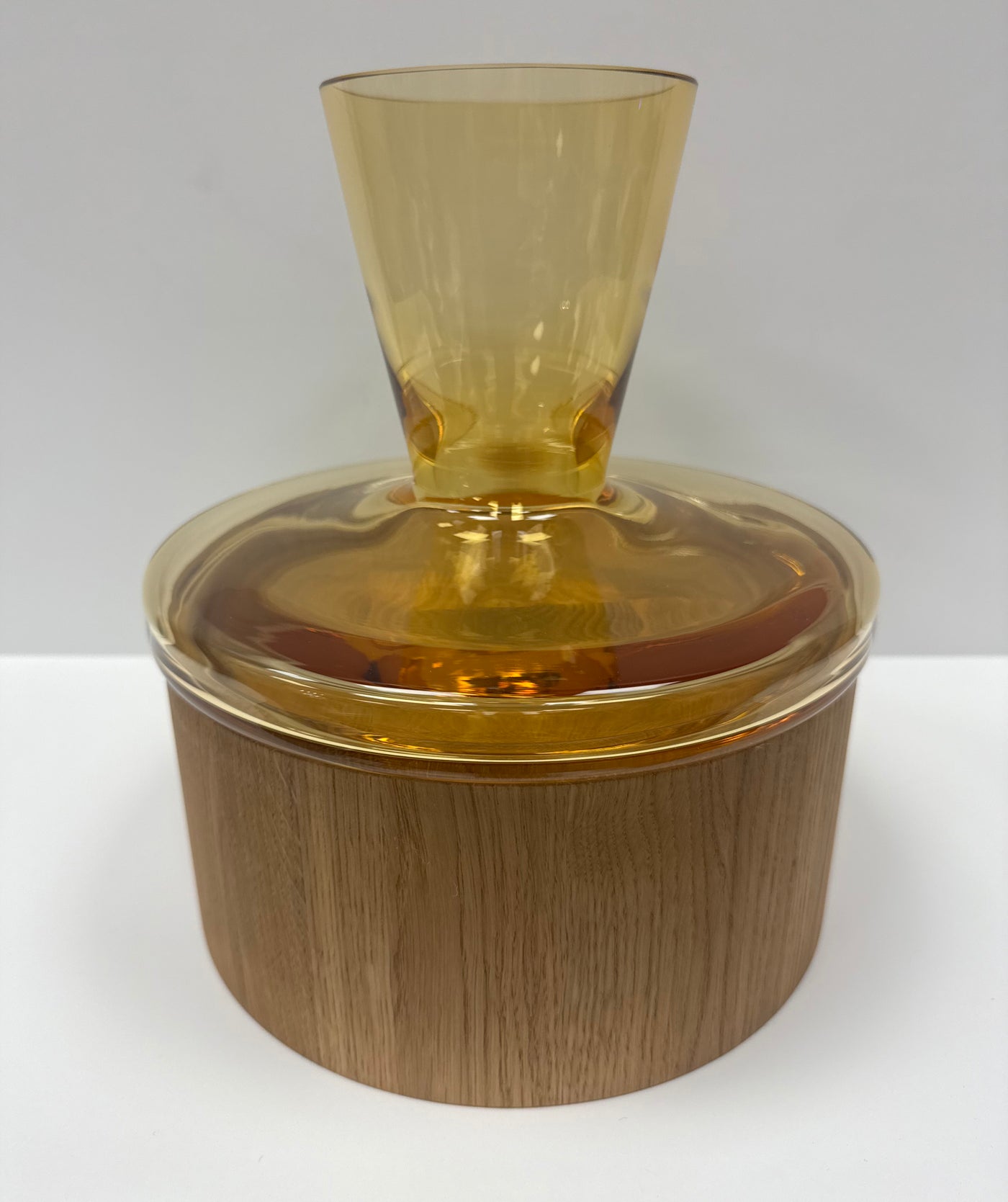 Wooden Bowl with Glass Stand