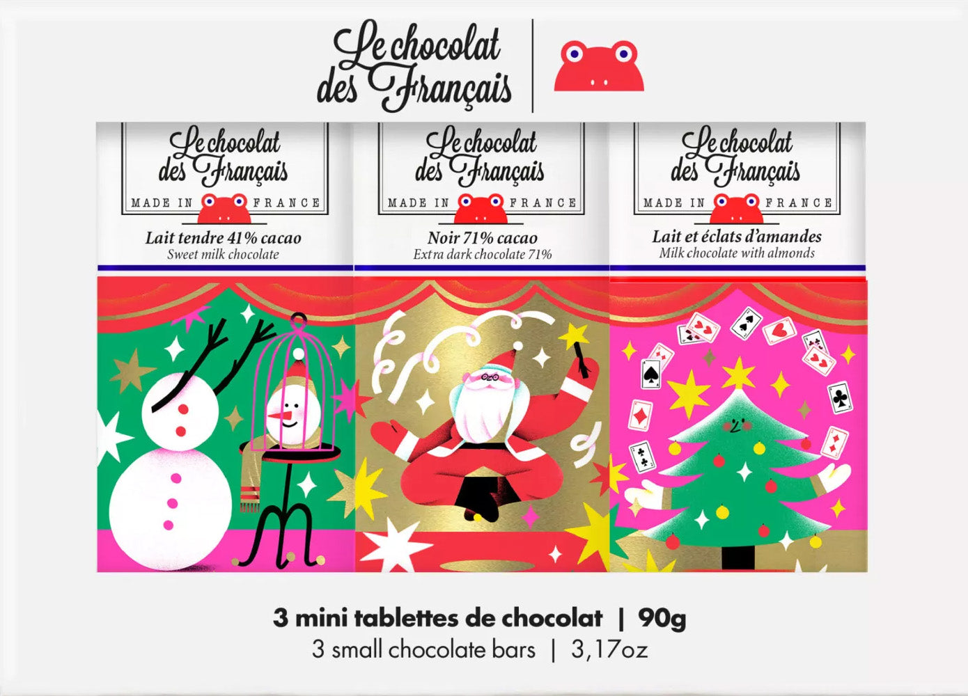 Box Of Three Small Holiday Chocolate Bars