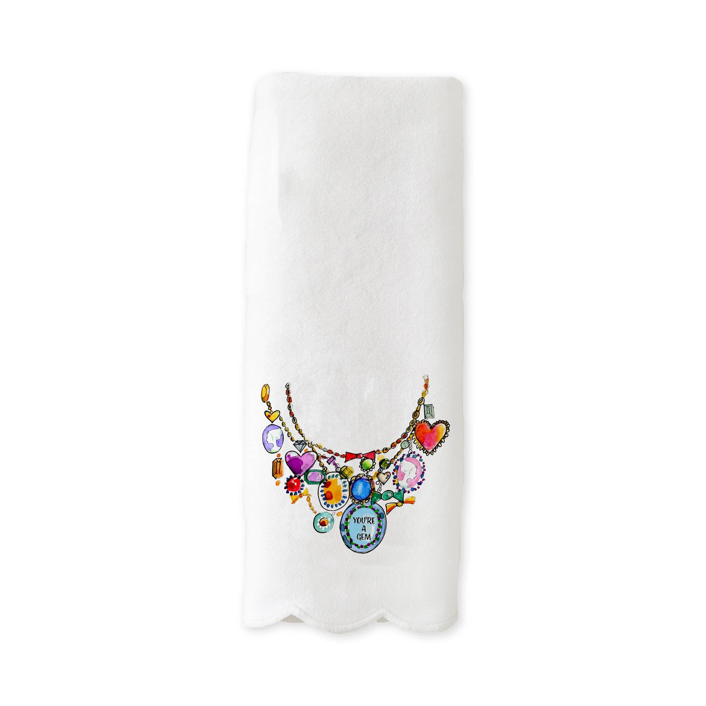You're a Gem - Scallop Guest Towel