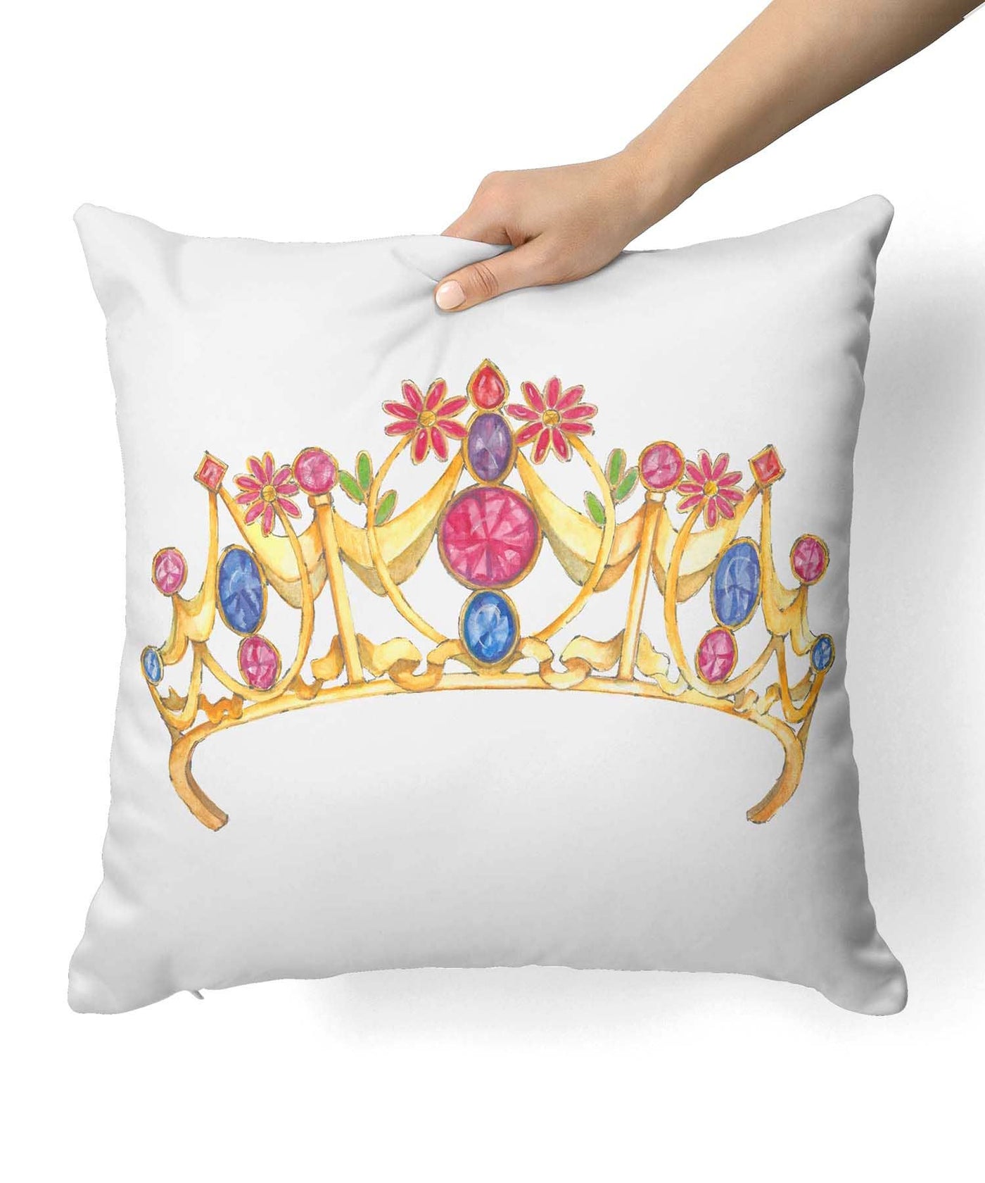 Floral Gemstone Tiara Pillow