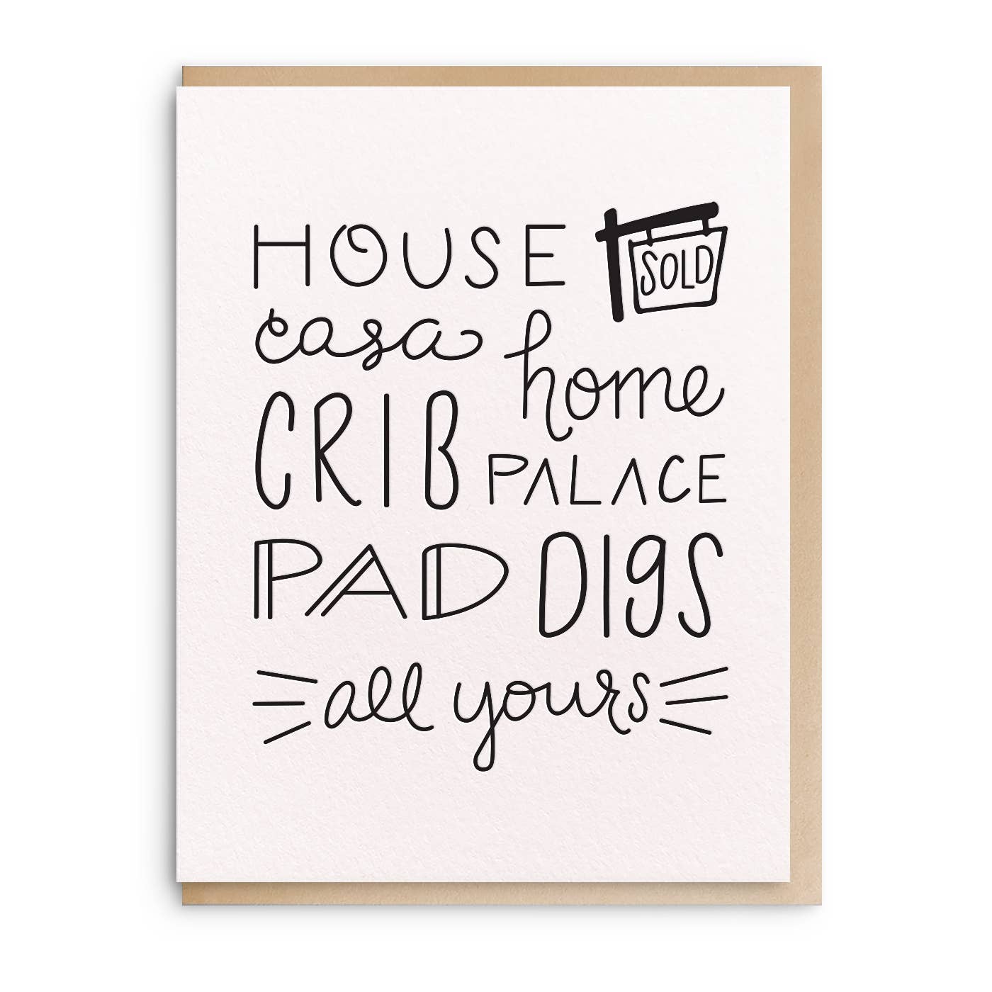 House - New Home Letterpress Greeting Card