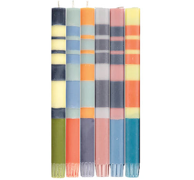 STRIPED Mixed Pack of 10" Eco Dinner Candles