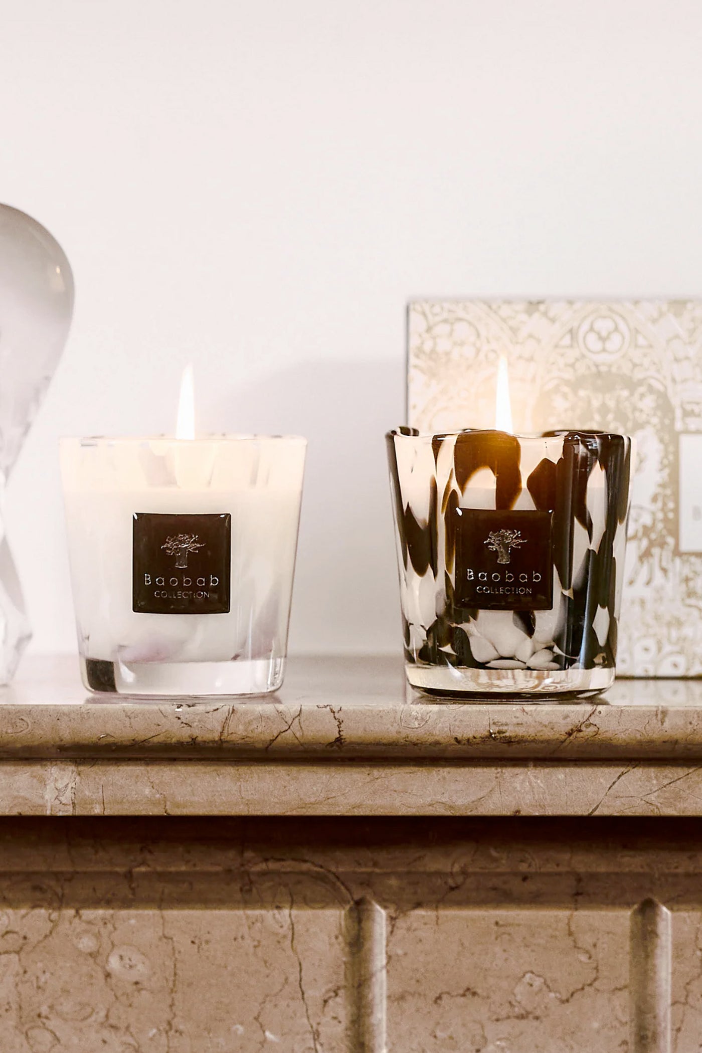 Black and White Pearls Duo Candles