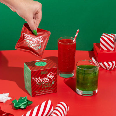 Naughty Or Nice Cotton Candy Drink Glitter Bomb