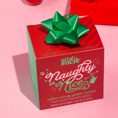 Naughty Or Nice Cotton Candy Drink Glitter Bomb