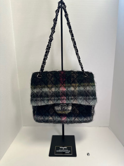 Chanel Tweed Quilted Multicolor Square Flapbag