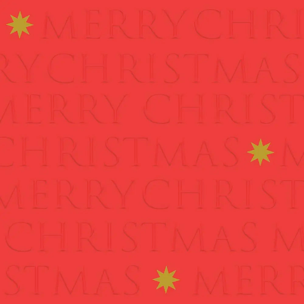 Embossed Merry Christmas, Red Cocktail Napkins