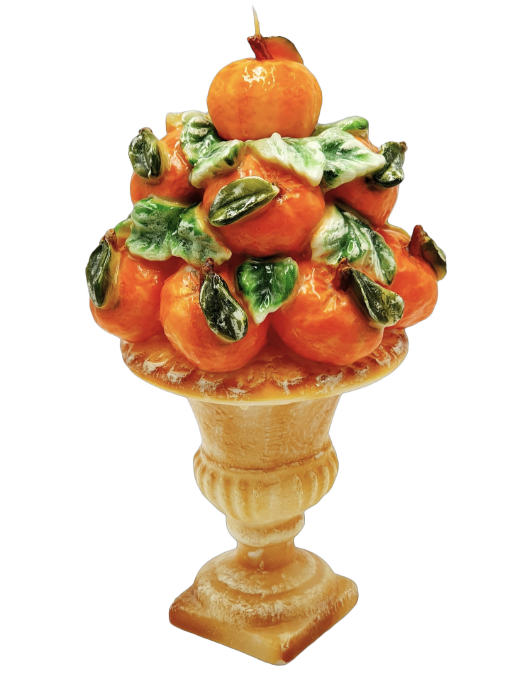 Orange Vase Tree Wax Candle