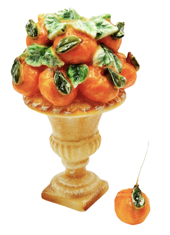 Orange Vase Tree Wax Candle