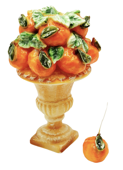Orange Vase Tree Wax Candle
