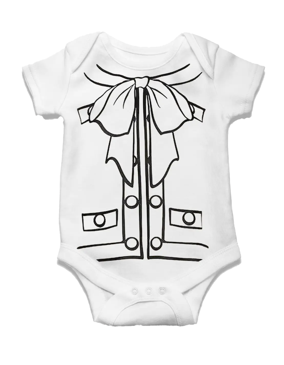 White with Bow Baby Onesie