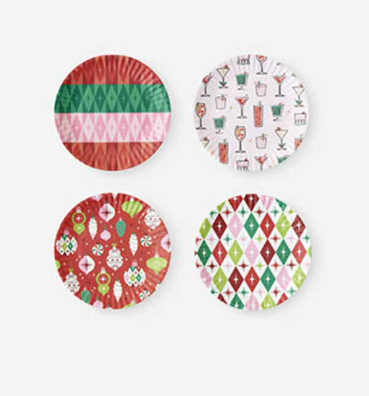 Holiday Cheers "Paper" Plates Set/4