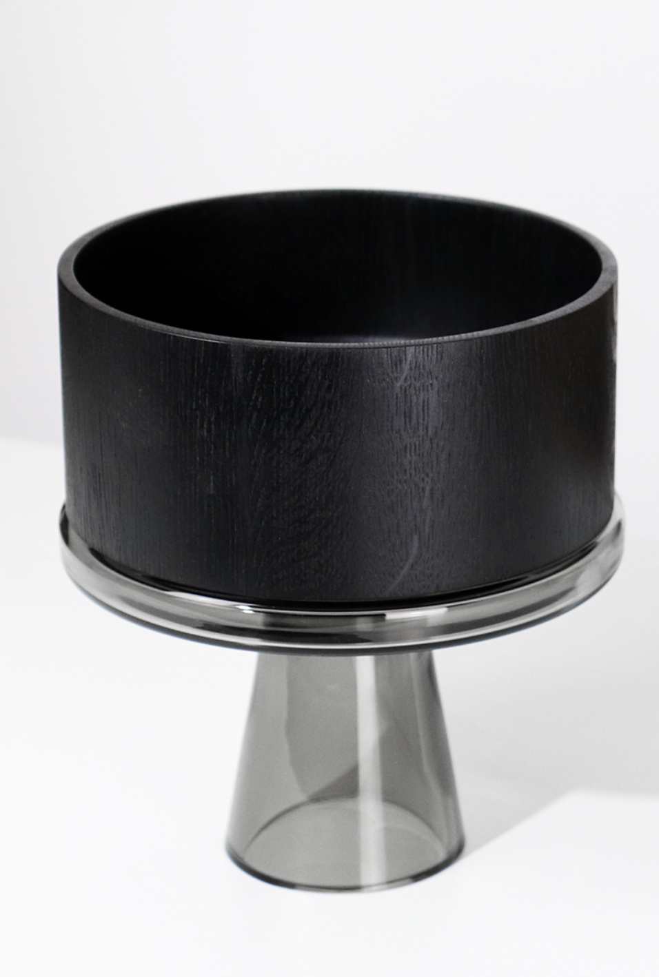 Wooden Bowl with Glass Stand