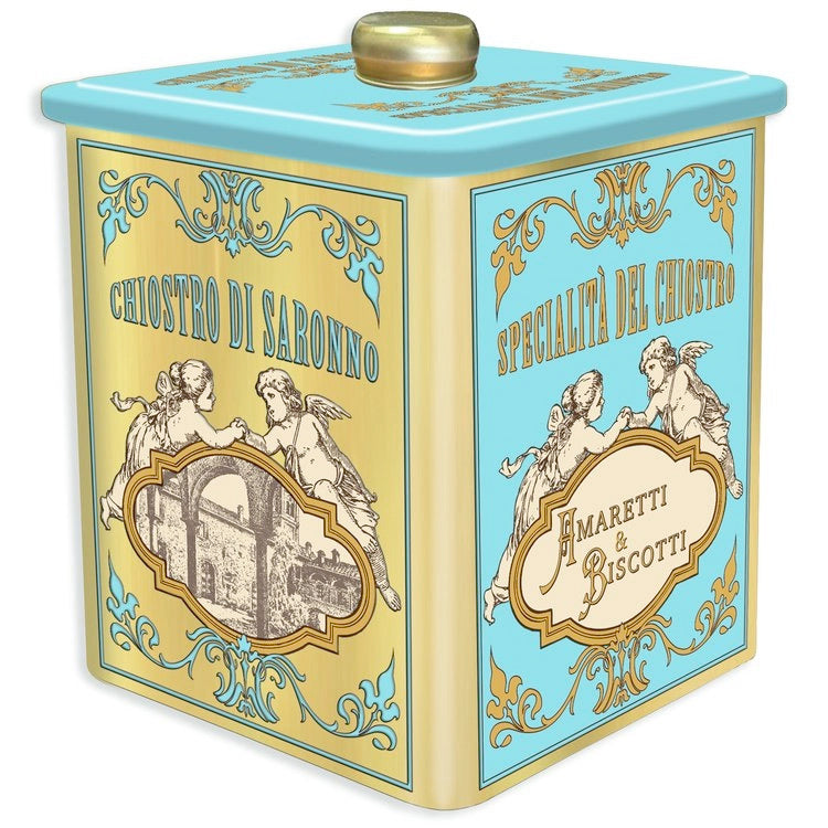 Mixed Soft Amaretti in Cherub Tin By Chiostro Di Saronno