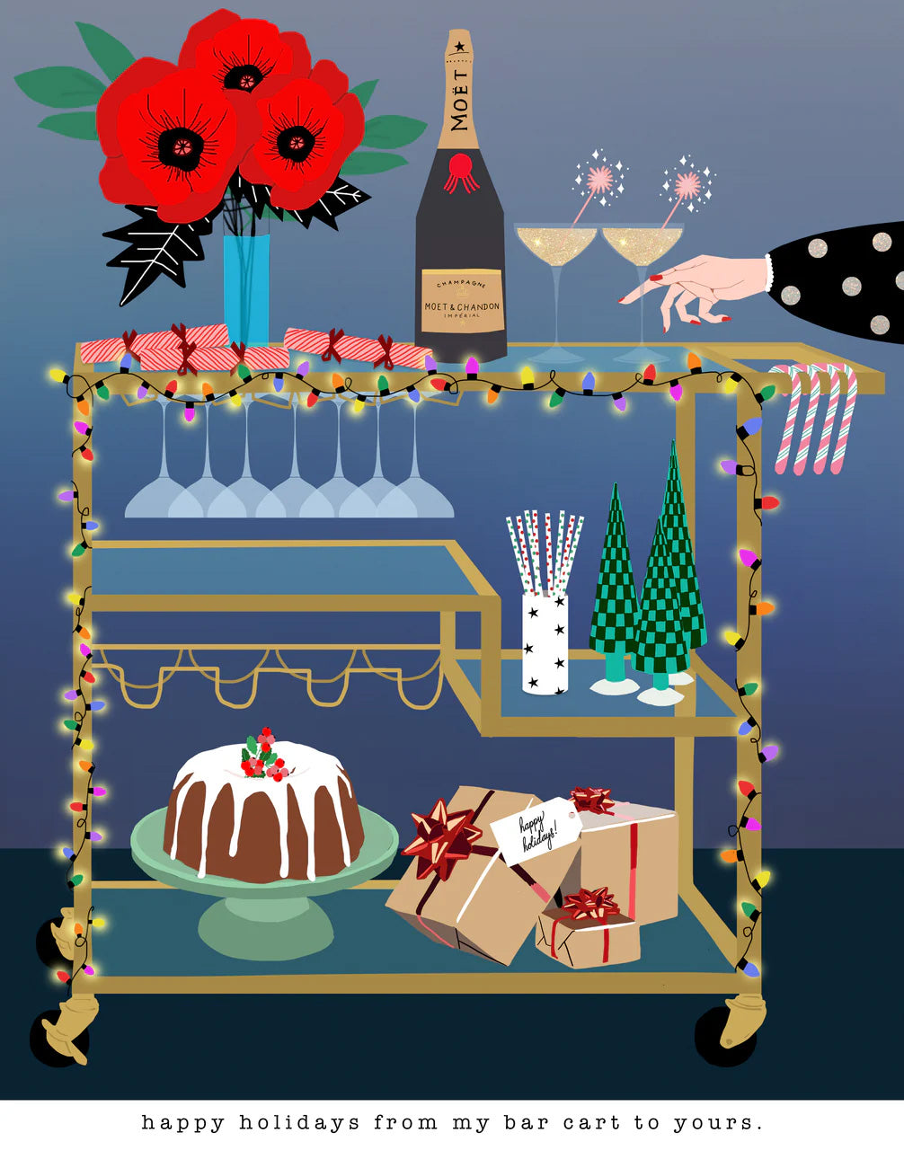 Happy Holidays From My Bar Cart Greeting Card