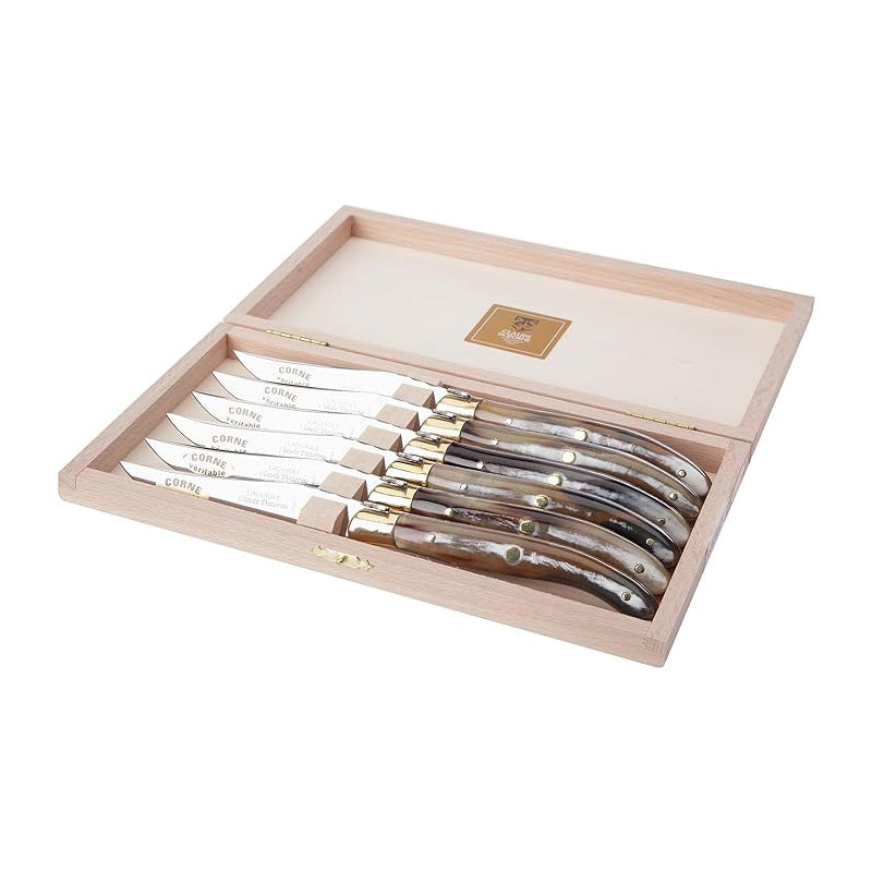 Claude Dozorme Laguiole テーブルナイフ 6本セット Claude Dozorme Laguiole Steak Knife Set, Natural - Elizabeth