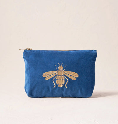 Honey Bee Cobalt Mini Pouch