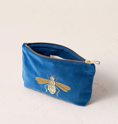 Honey Bee Cobalt Mini Pouch