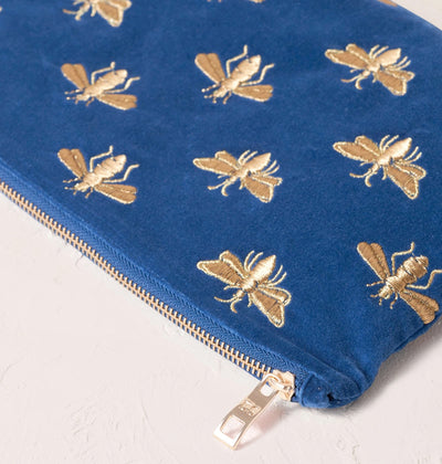 Honey Bee Cobalt Everyday Pouch