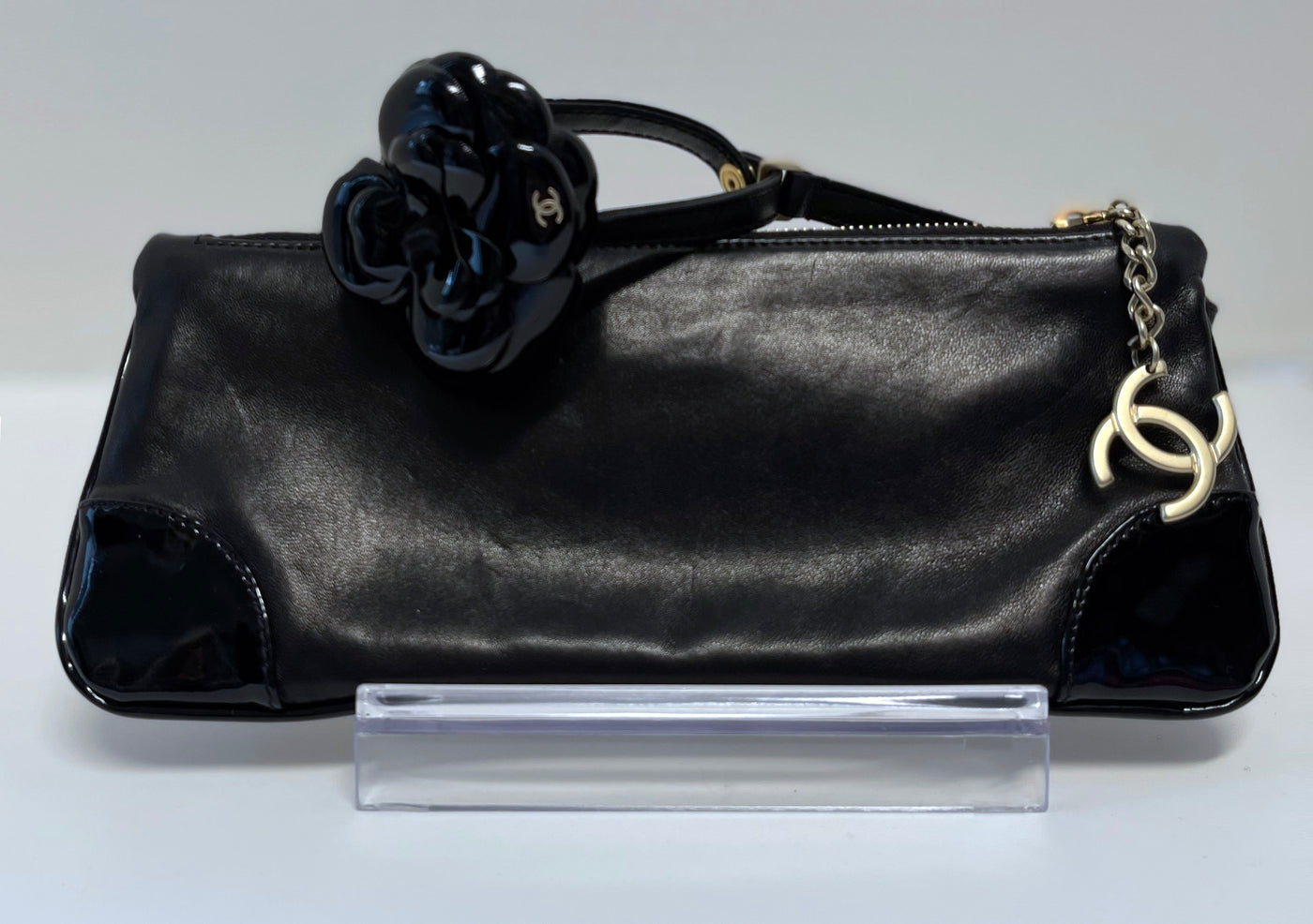 Chanel Camellia Leather Pouch