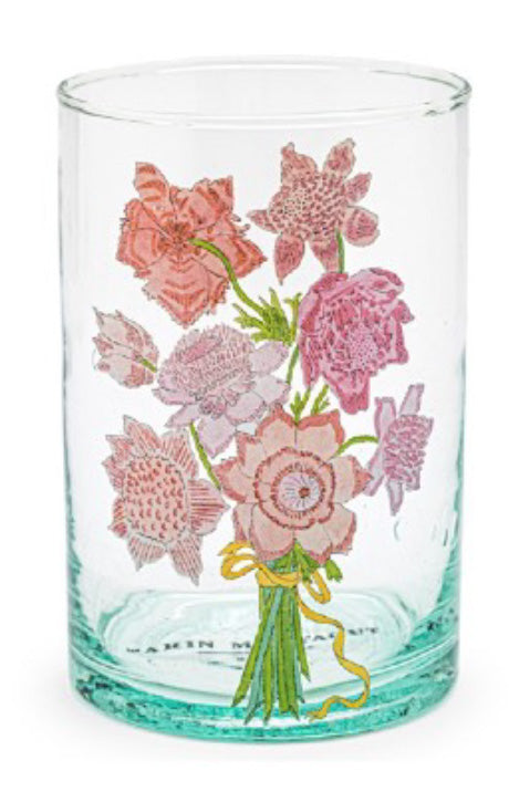 Bouquet De Fleurs Illustrated Glass