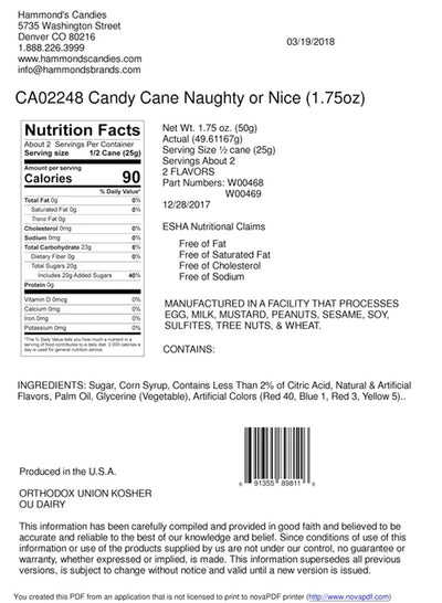 Naughty or Nice Candy Cane