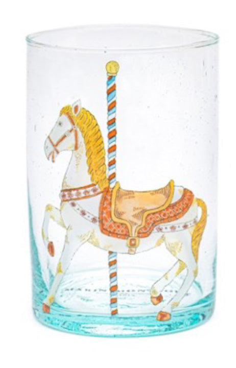 Cheval Carroussel Illustrated Glass