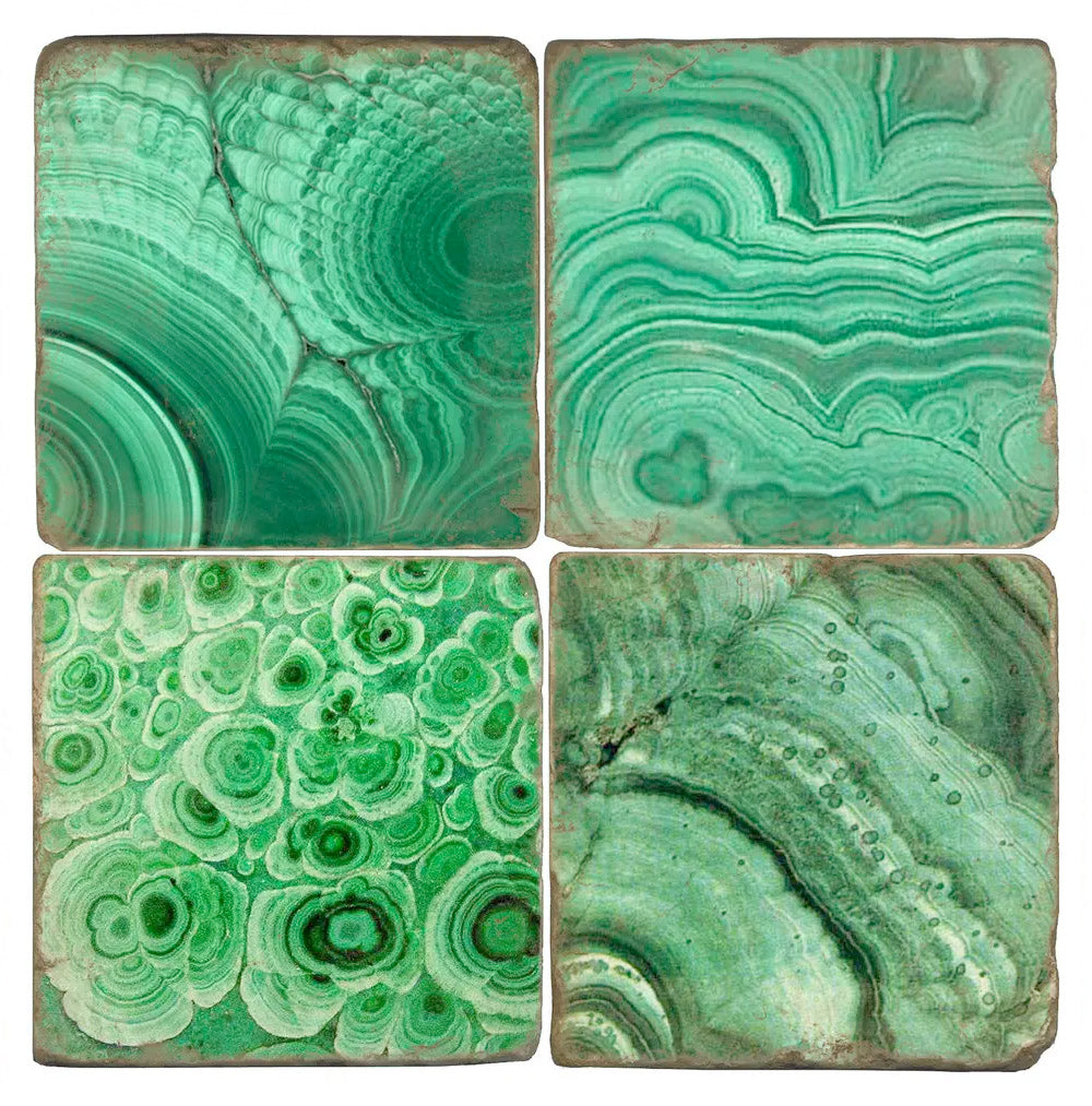 Malachite - Tumbled Marble Coasters