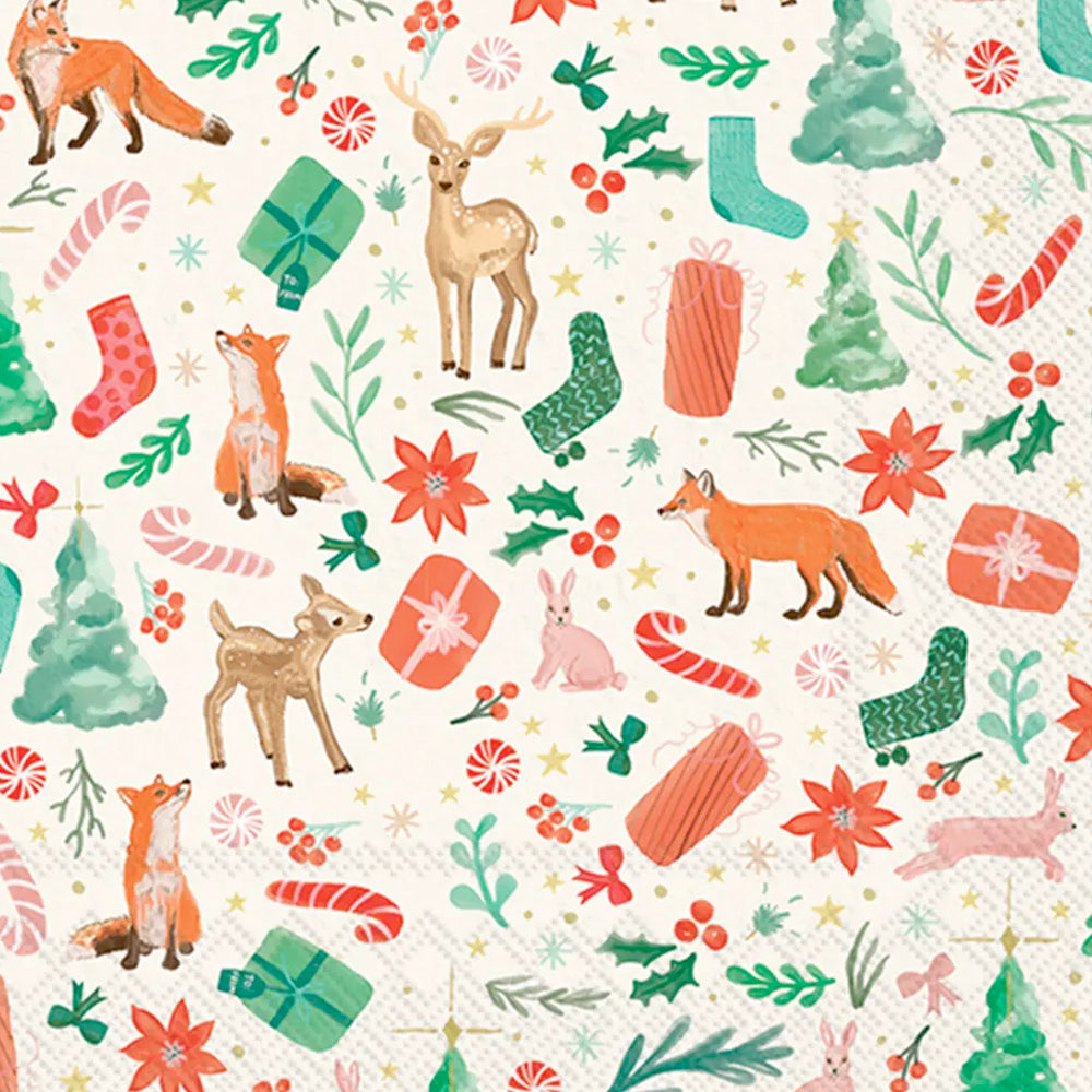 Holiday Critters Christmas Cocktail Napkins