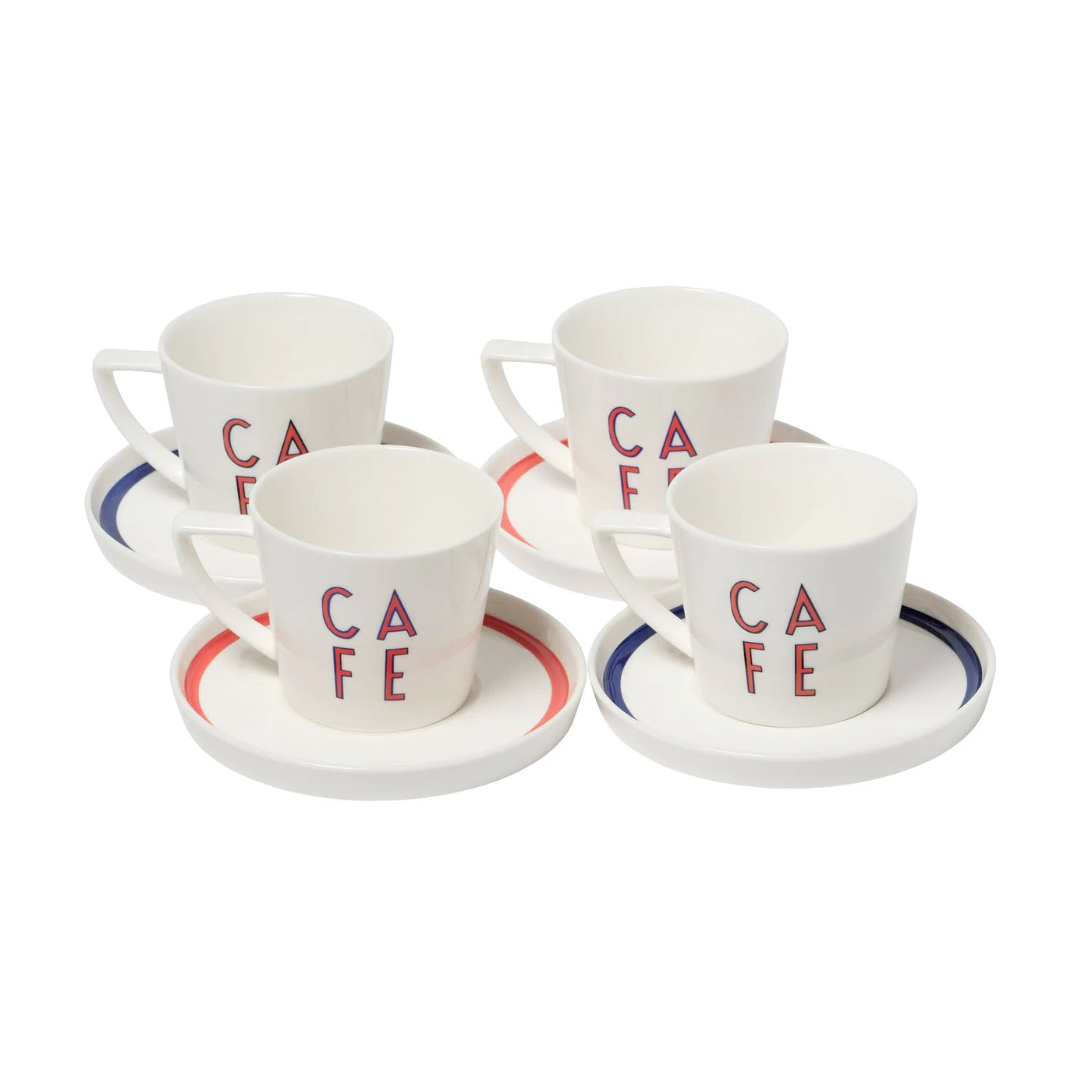 Cafe Tea Cups, Set of 4