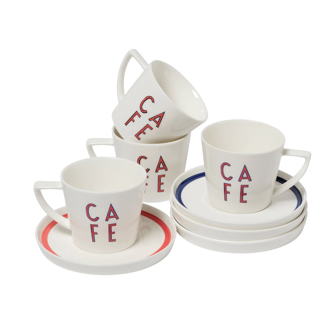 Cafe Tea Cups, Set of 4