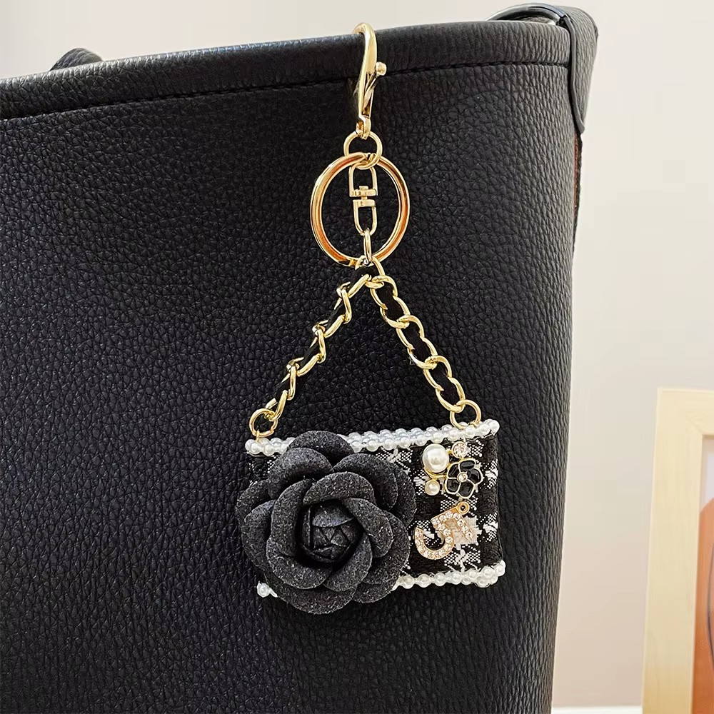 Black Boucle Keychain/Bag Charm