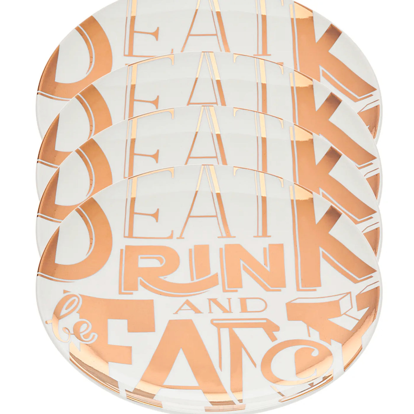 Eat, Drink and Be Fancy Plate, Set of 4