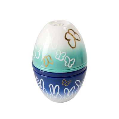 Nested Porcelain Bunnies & Butterflies Egg
