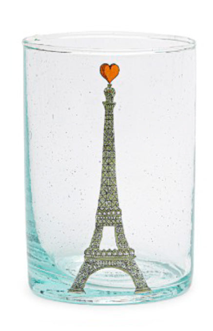 Tour Eiffel Coeur Illustrated Glass
