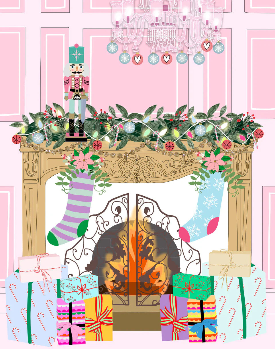 Holiday Fireplace Greeting Card