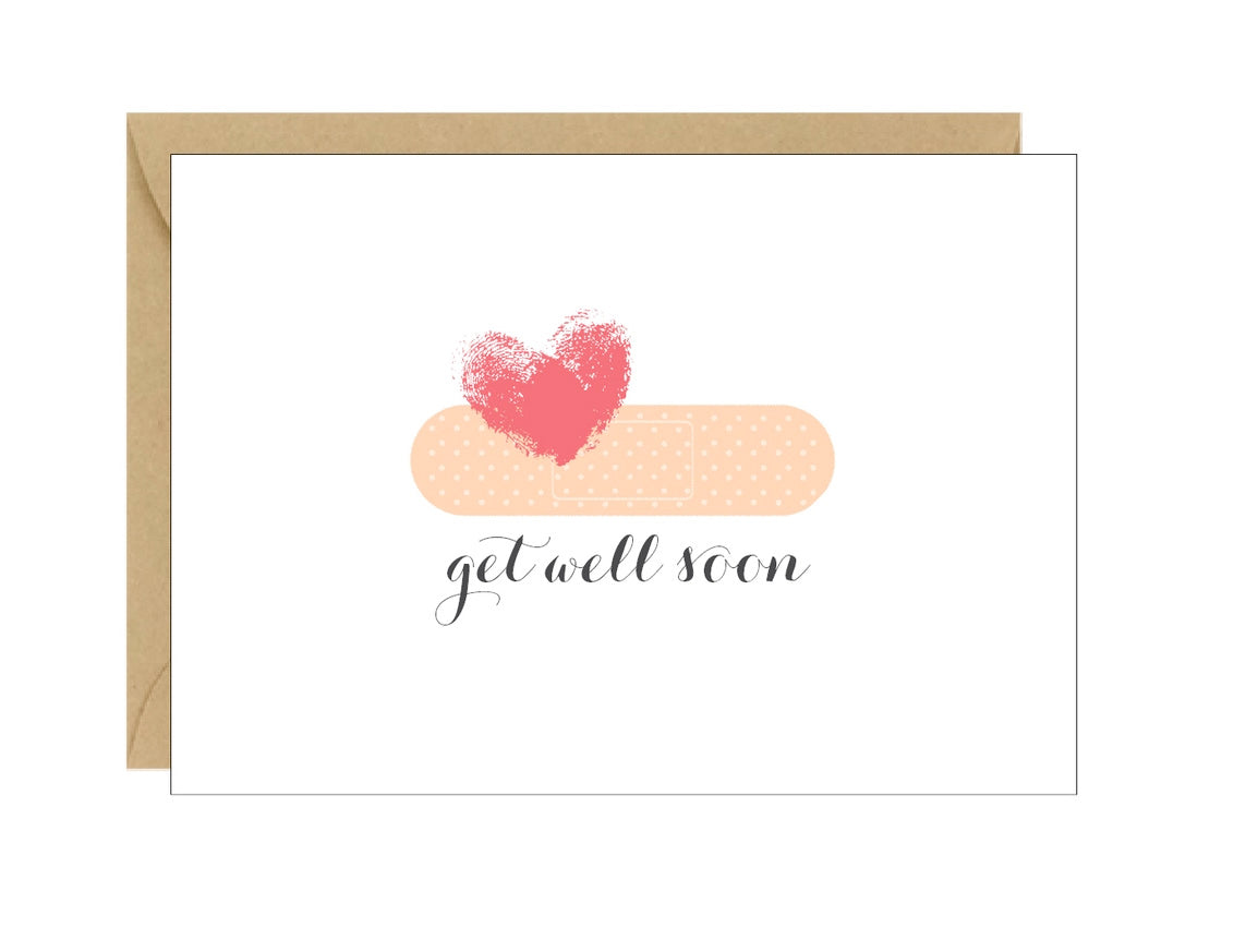 Get Well Soon Band Aid Enclosure Card