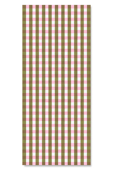 Gingham Linen Tablecloth In Pink and Green