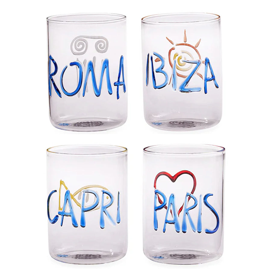 Jet Set Glassware, Set of 4