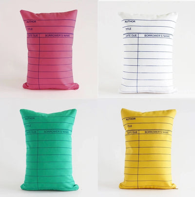Library Card Pillow