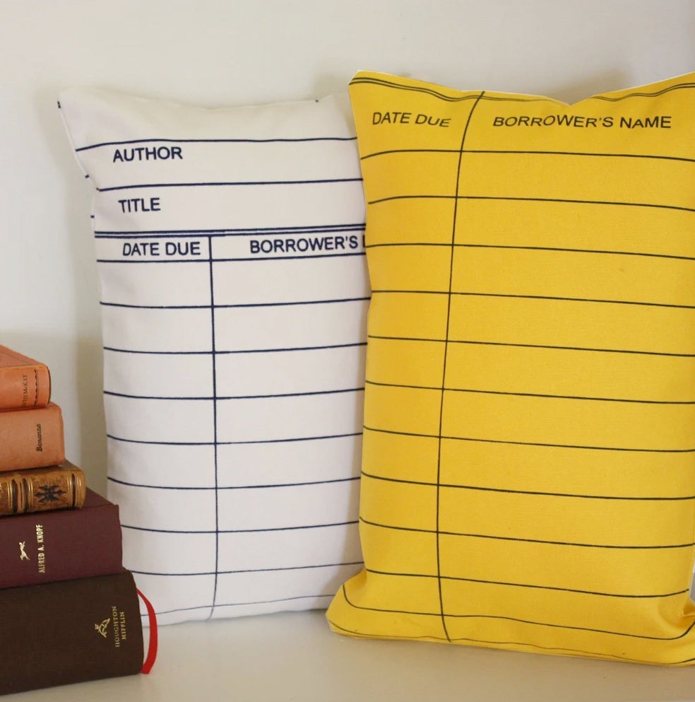 Library Card Pillow