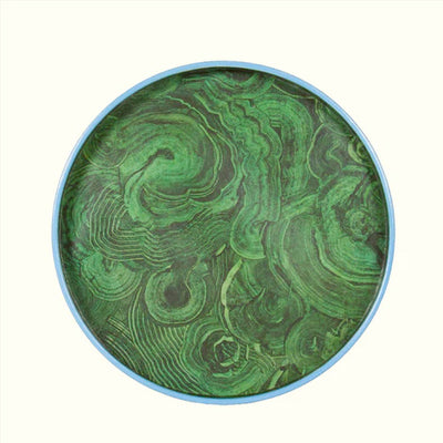 Malachite Tray With Blue Border