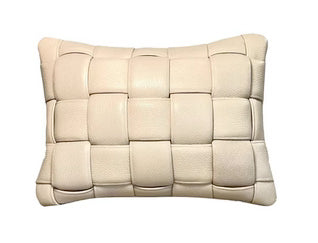 Medium Woven Leather Accent Pillow